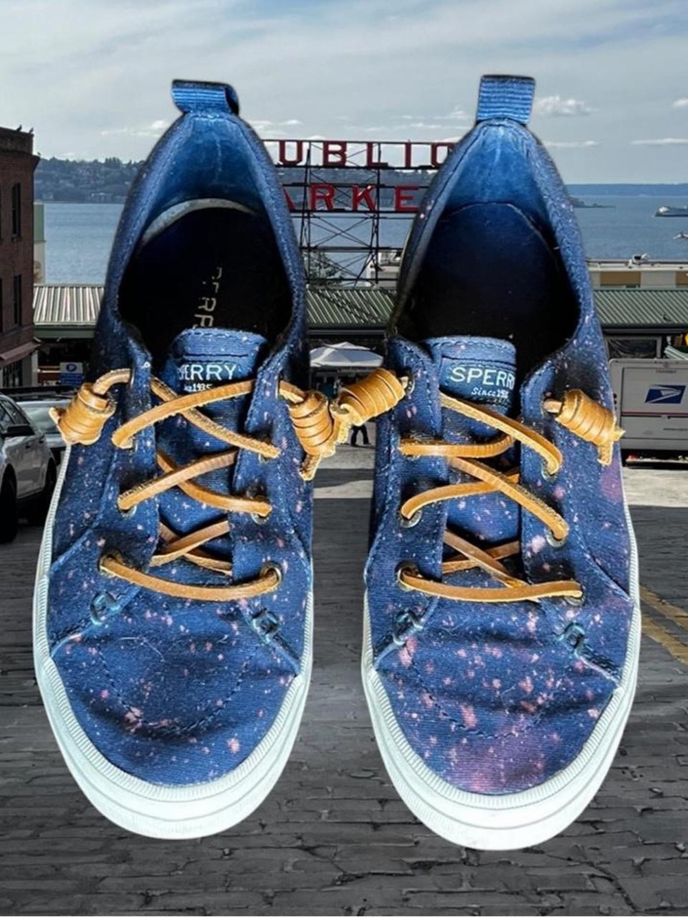 Sperry Bleach Dyed Low Profile Canvas Slip On Sneakers
